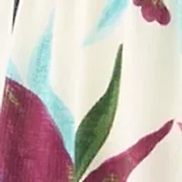 Plus Short Sleeve V-Neck Floral Print Crepe Maxi Dress