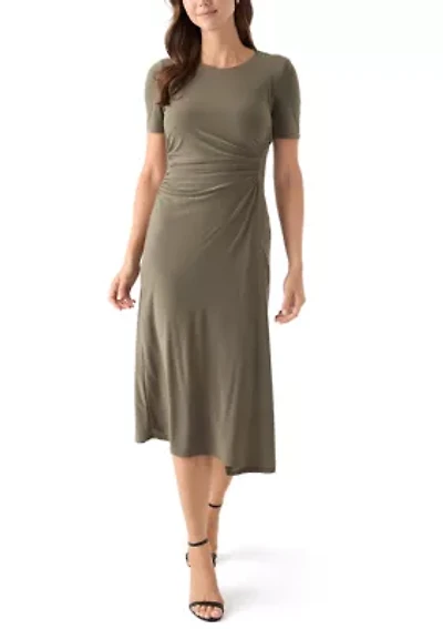 Women's Short Sleeve Ruched Side Dress
