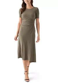 Women's Short Sleeve Ruched Side Dress
