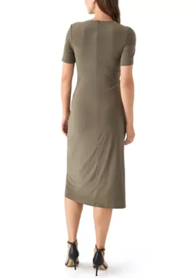 Women's Short Sleeve Ruched Side Dress