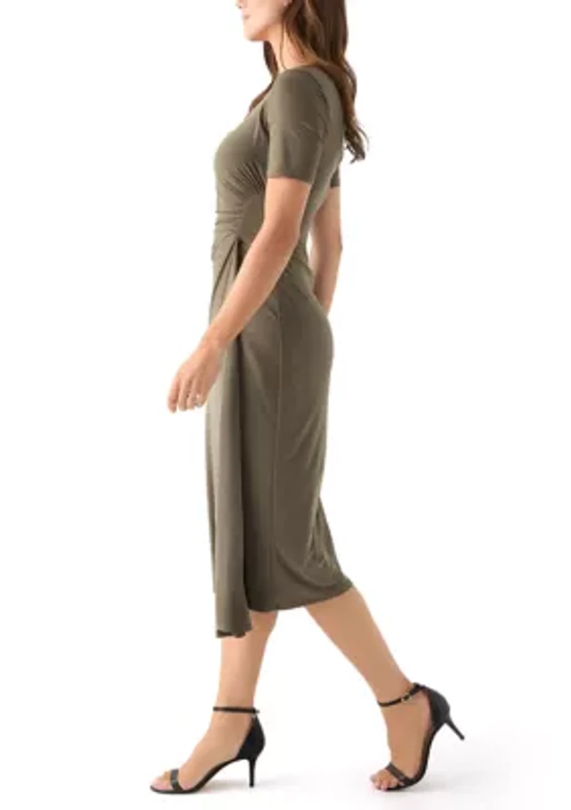 Women's Short Sleeve Ruched Side Dress