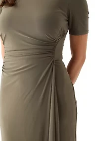 Women's Short Sleeve Ruched Side Dress