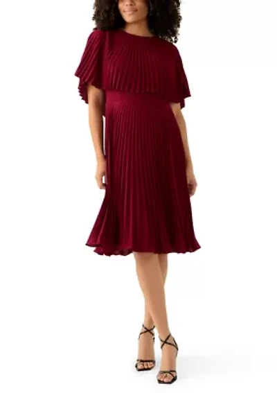 Women's Short Sleeve V-Neck Fit and Flare Dress