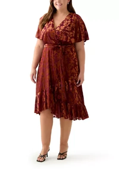 Plus Velvet Fit and Flare Dress