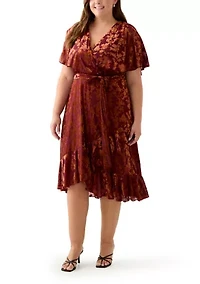 Plus Velvet Fit and Flare Dress