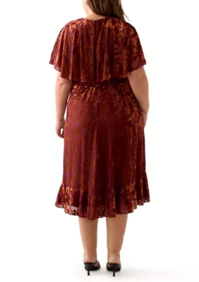 Plus Velvet Fit and Flare Dress