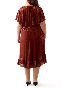 Plus Velvet Fit and Flare Dress