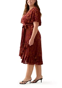 Plus Velvet Fit and Flare Dress
