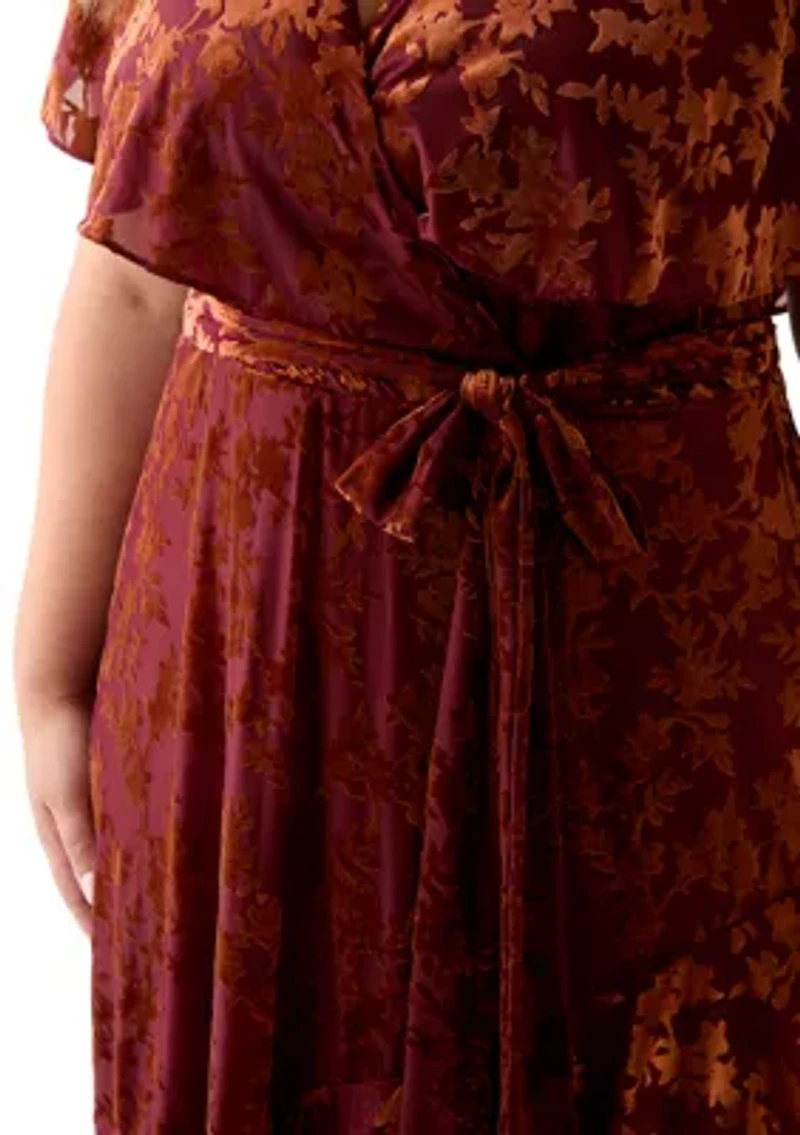 Plus Velvet Fit and Flare Dress