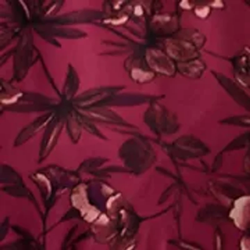 Plus Floral Print Chiffon Maxi Dress