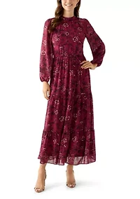 Women's Floral Print Chiffon Maxi Dress