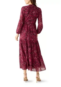 Women's Floral Print Chiffon Maxi Dress