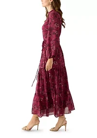 Women's Floral Print Chiffon Maxi Dress