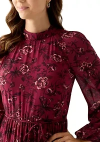 Women's Floral Print Chiffon Maxi Dress