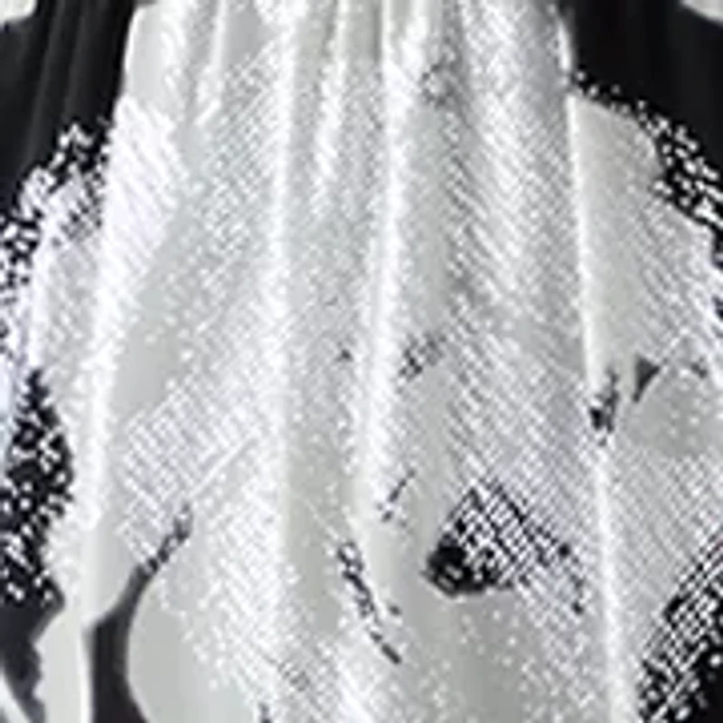 Women's Long Sleeve Floral Print Chiffon A-Line Dress