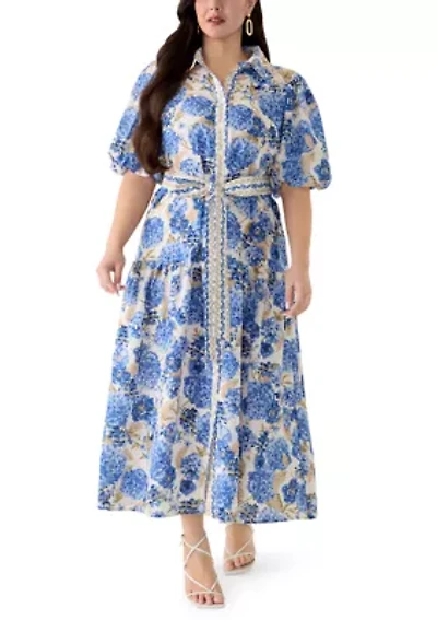 Plus Linen Shirt Dress