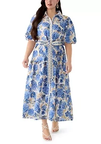 Plus Linen Shirt Dress