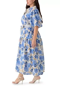 Plus Linen Shirt Dress