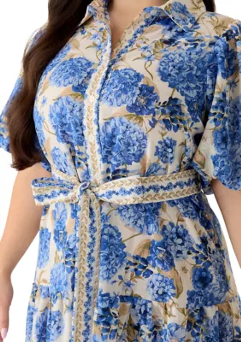 Plus Linen Shirt Dress