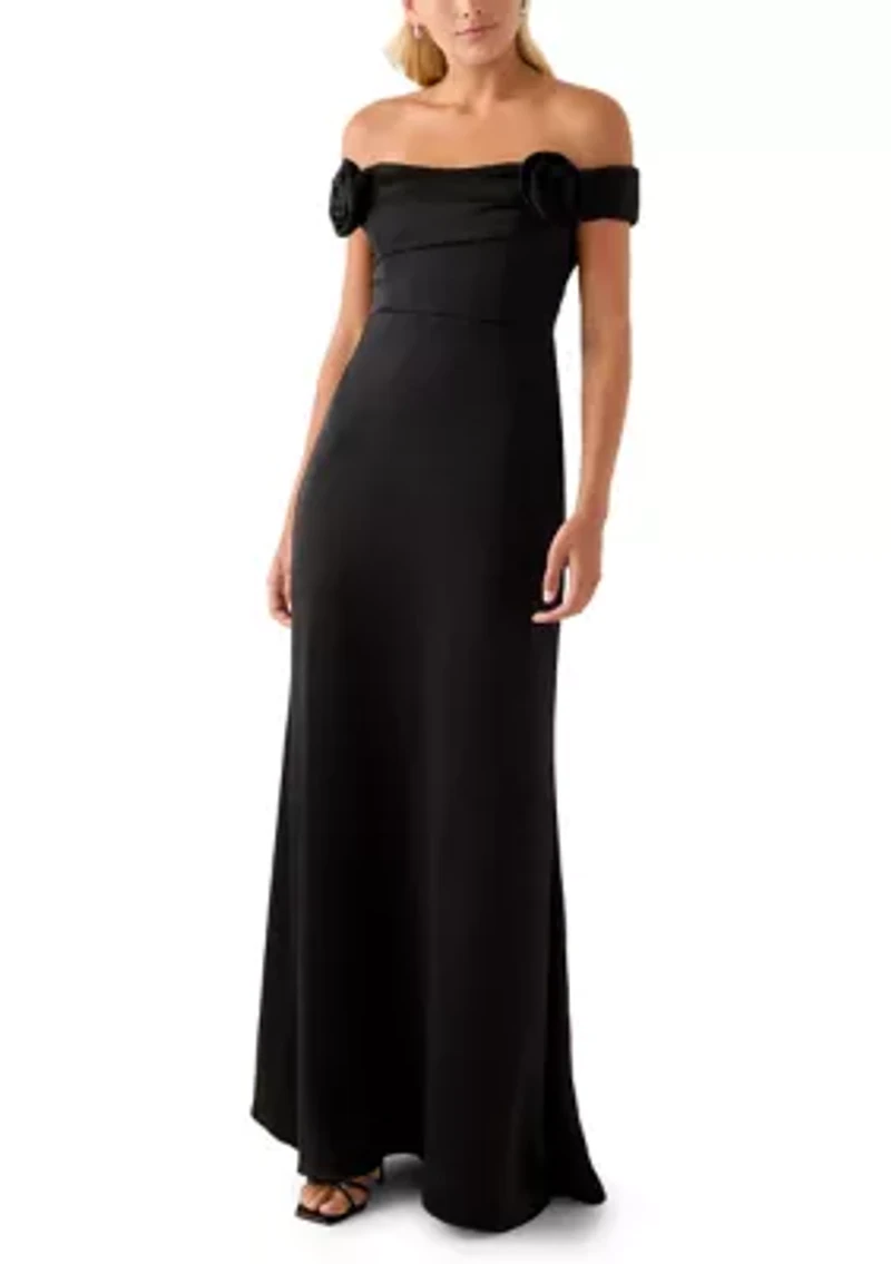Women's Off-the-Shoulder Satin Gown
