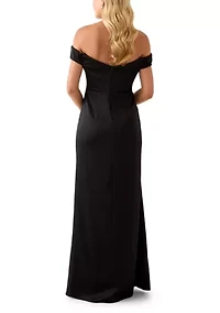 Women's Off-the-Shoulder Satin Gown