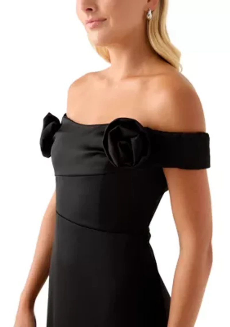 Women's Off-the-Shoulder Satin Gown