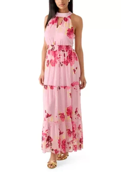 Women's Sleeveless Halter Printed Dress