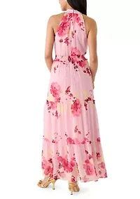Women's Sleeveless Halter Printed Dress