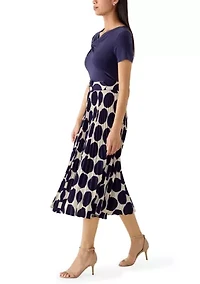 Women's Twist Front Pleated Skirt Dress
