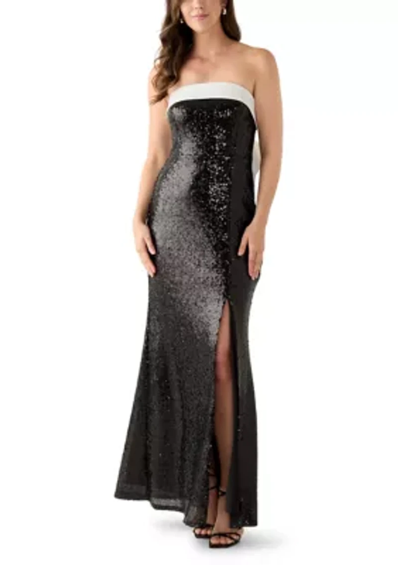 Women's Strapless Sequin Gown