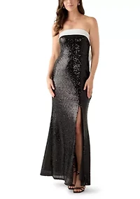 Women's Strapless Sequin Gown