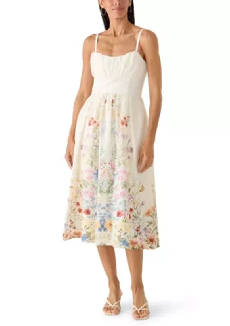 Women's Sleeveless Floral Printed A-Line Dress