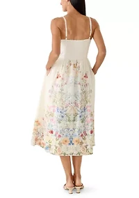 Women's Sleeveless Floral Printed A-Line Dress