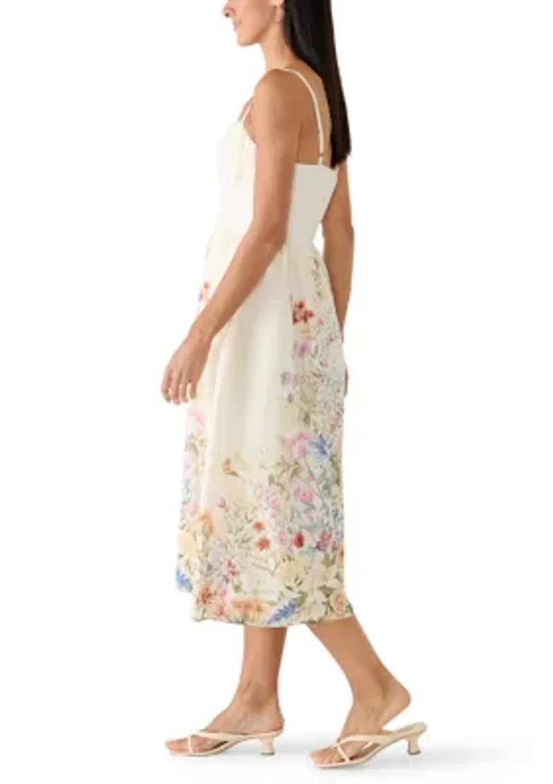 Women's Sleeveless Floral Printed A-Line Dress
