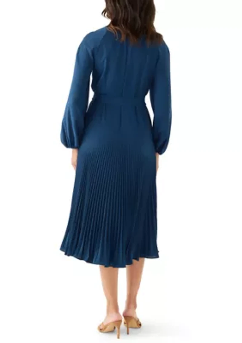 Women's Long Sleeve Mock Neck A-Line Dress