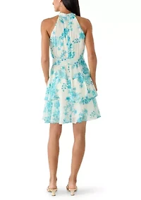 Women's Sleeveless Printed Chiffon A-Line Dress