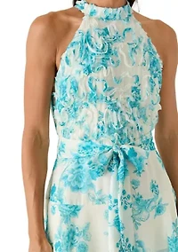 Women's Sleeveless Printed Chiffon A-Line Dress