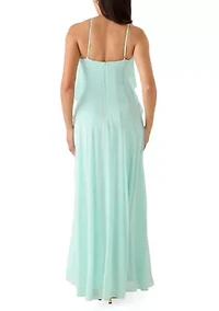 Women's Sleeveless Halter Ruffle Dress