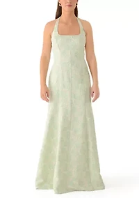 Women's Halter Dress with Metallic