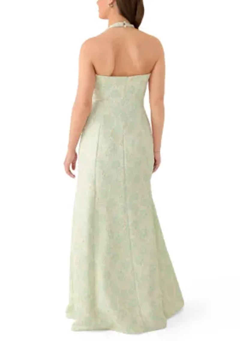 Women's Halter Dress with Metallic