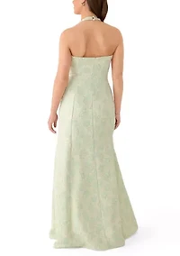 Women's Halter Dress with Metallic