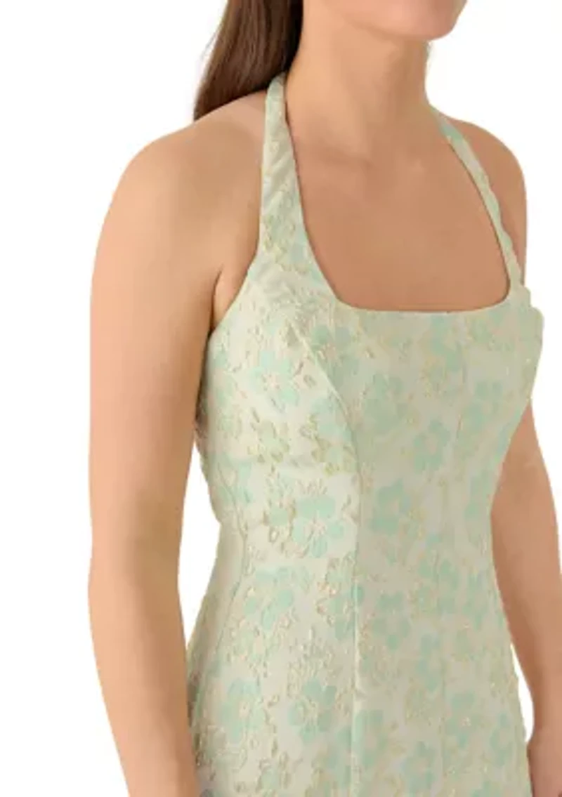 Women's Halter Dress with Metallic