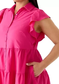 Plus Ruffle Tiered Mini Dress