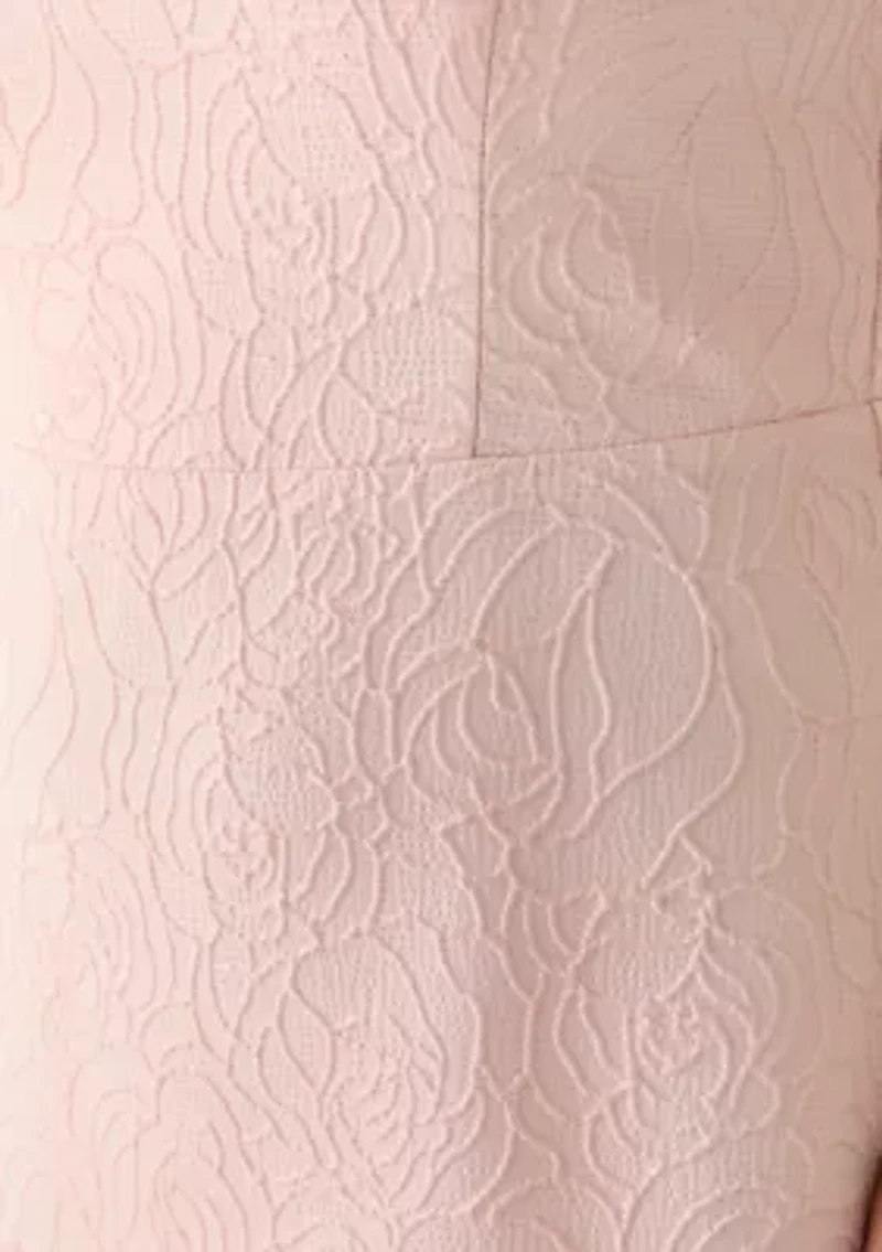 Women's Tie Strap Jacquard Midi Dress