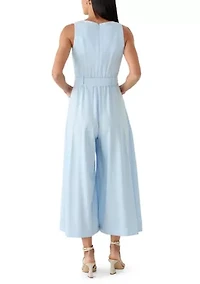 Women's Sleeveless Belted Jumpsuit