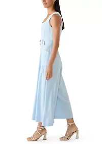 Women's Sleeveless Belted Jumpsuit