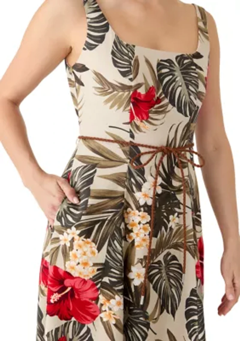 Women's Sleeveless Floral Print A-Line Dress