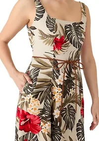 Women's Sleeveless Floral Print A-Line Dress