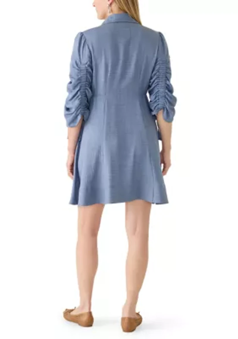 Women's 3/4 Sleeve Scrunched Babydoll Dress