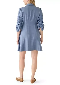 Women's 3/4 Sleeve Scrunched Babydoll Dress